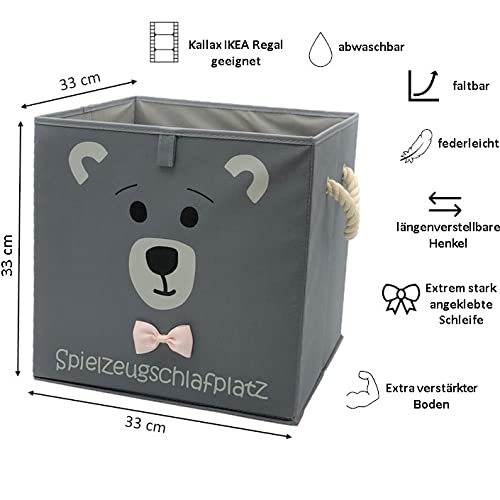 Bär Aufbewahrungsbox grau für Kinder, Baby Aufbewahrungskorb, schöne praktische Spielzeugkiste für j