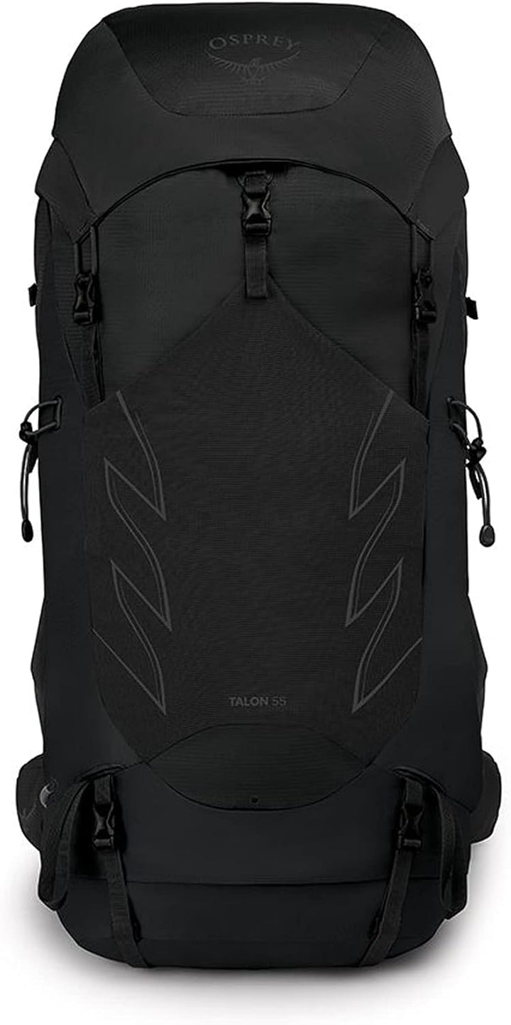 Osprey Talon 55 Schwarz - Vielseitiger Leichter Herren Wanderrucksack, 53-55l, Grösse S-M - Farbe St