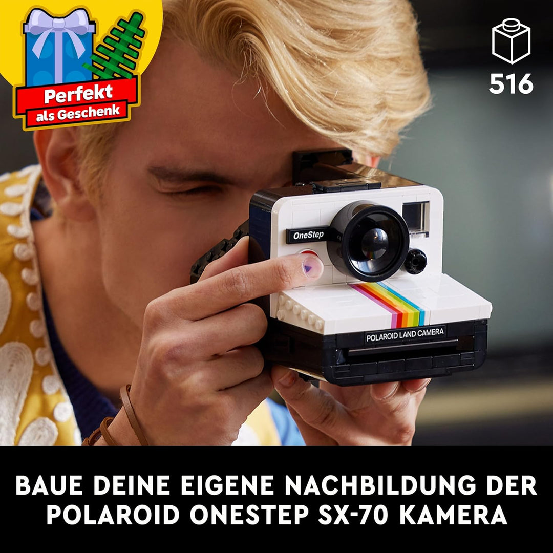 Lego Ideas Polaroid OneStep SX-70 Kamera-Set für Erwachsene, Sammlerstück mit authentischen Details,