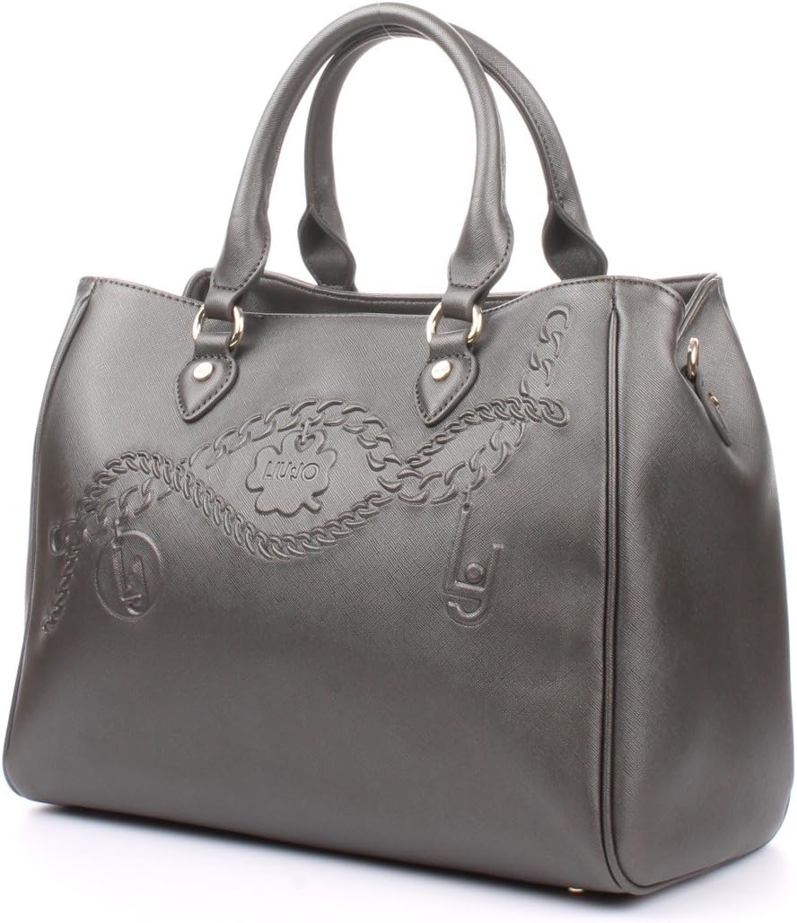 Liu Jo BOSTON BAG N66227E0140 Damen Bowlingtaschen 34x27x17 cm (B x H x T), Grau (Gun metal 90011)