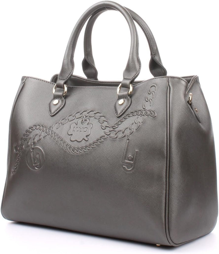 Liu Jo BOSTON BAG N66227E0140 Damen Bowlingtaschen 34x27x17 cm (B x H x T), Grau (Gun metal 90011)
