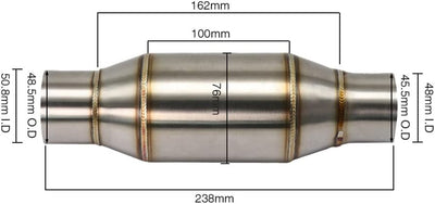 Motorrad Mittleres Auspuffrohr,Asudaro Motorrad Auspuff Adapter Edelstahl Universal Motorrad Auspuff