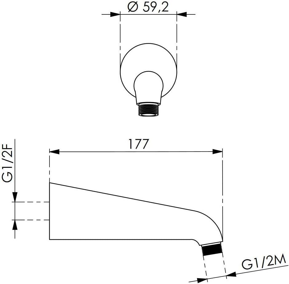 Duschkopf Set Wandarm mit Brausekopf mit Antikalkdüsen/Kopfbrause Wandbrause