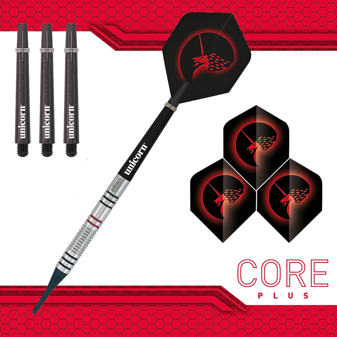 Unicorn Core Plus Wolfram Dart Set 80/60% Wolfram Stahlspitze & Soft Tip 17g bis 27g Unicorn Core Pl