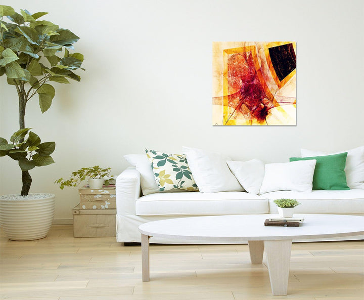 Paul Sinus Art Bild auf Leinwand Abstrakt348_60x60cm Abstraktes Motiv - Der Farben Crash - quadratis