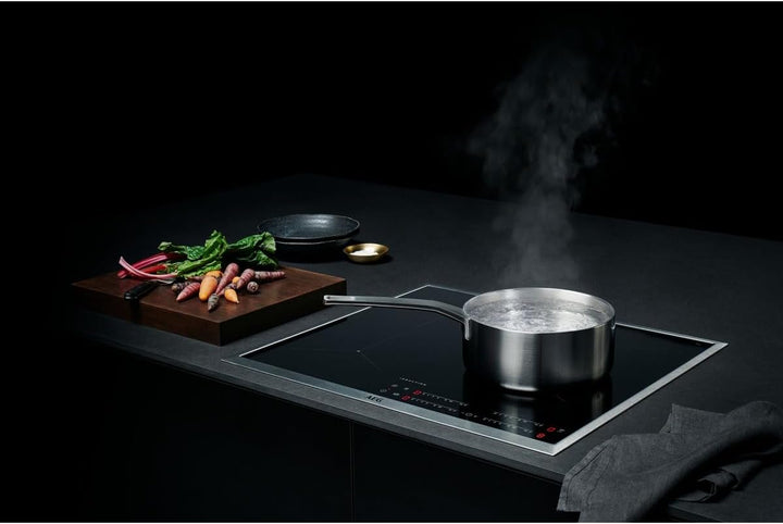 AEG IKB64431XB Autarkes Kochfeld/Induktion/Hob²Hood/Slider-Bedienung / 60 cm/Edelstahlrahmen / 4 Koc