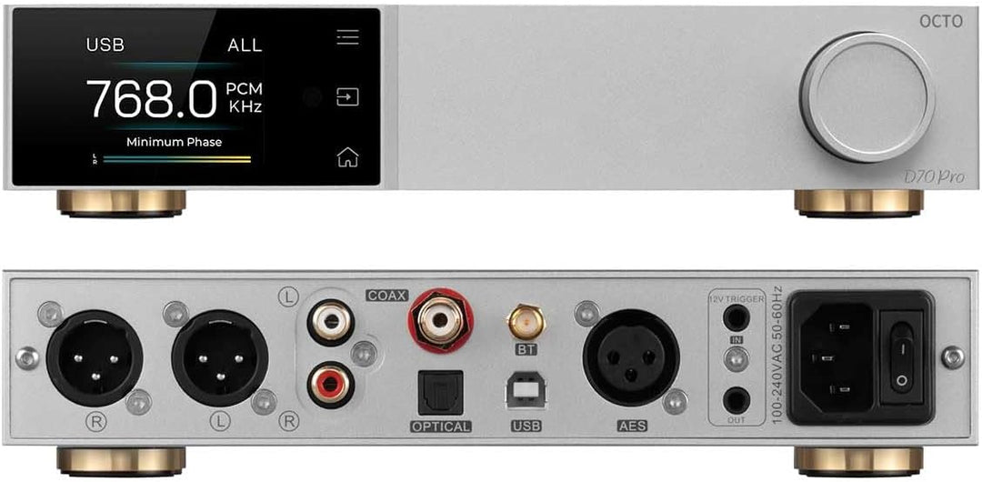 TOTAUDIO Topping D70 Pro Octo DAC stationär Bluetooth und Display, Bluetooth 5.1, LDAC, Aurora Inter