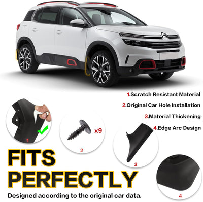Psler Auto Schmutzfänger Kotflügel Spritzschutz Kit für Aircross C5 Citroen Aircross C5, Citroen Air