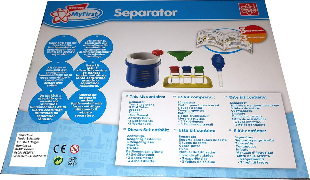 EDU-TOYS Meine erste Zentrifuge – Experimentierkasten für Kleinkinder mit bebildertem Handbuch in de