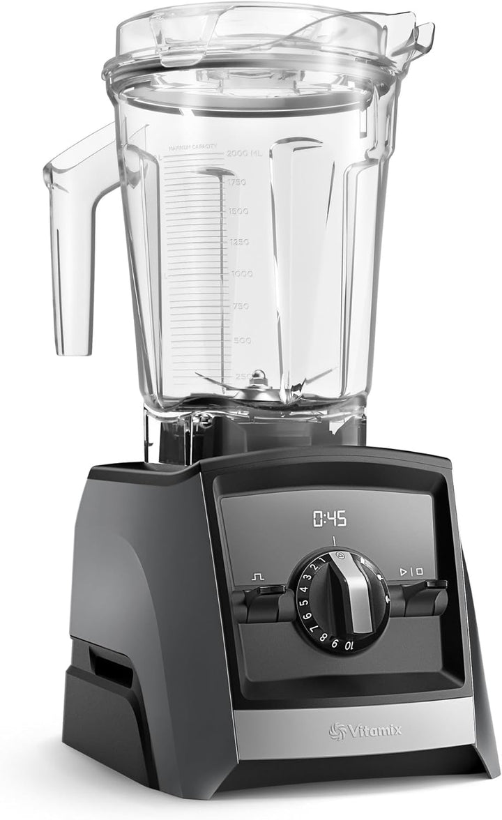 Vitamix A2500 Ascent Series Smart Blender, Profi-Qualität, 1,8 l, flacher Behälter, Schiefer Slate M