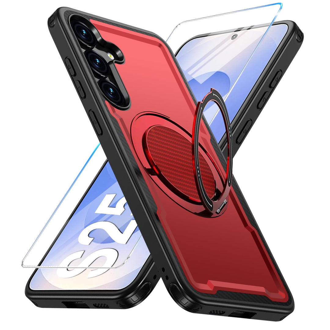Handyhülle für Samsung Galaxy S24/S25 Hülle fit für Mag-Safe, 360 Grad Magnetisch Metall Ring Handyt