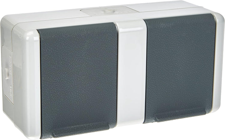 Jung 8220-1W Schuko-Steckdose 2-fach, Schwarz, Weiss