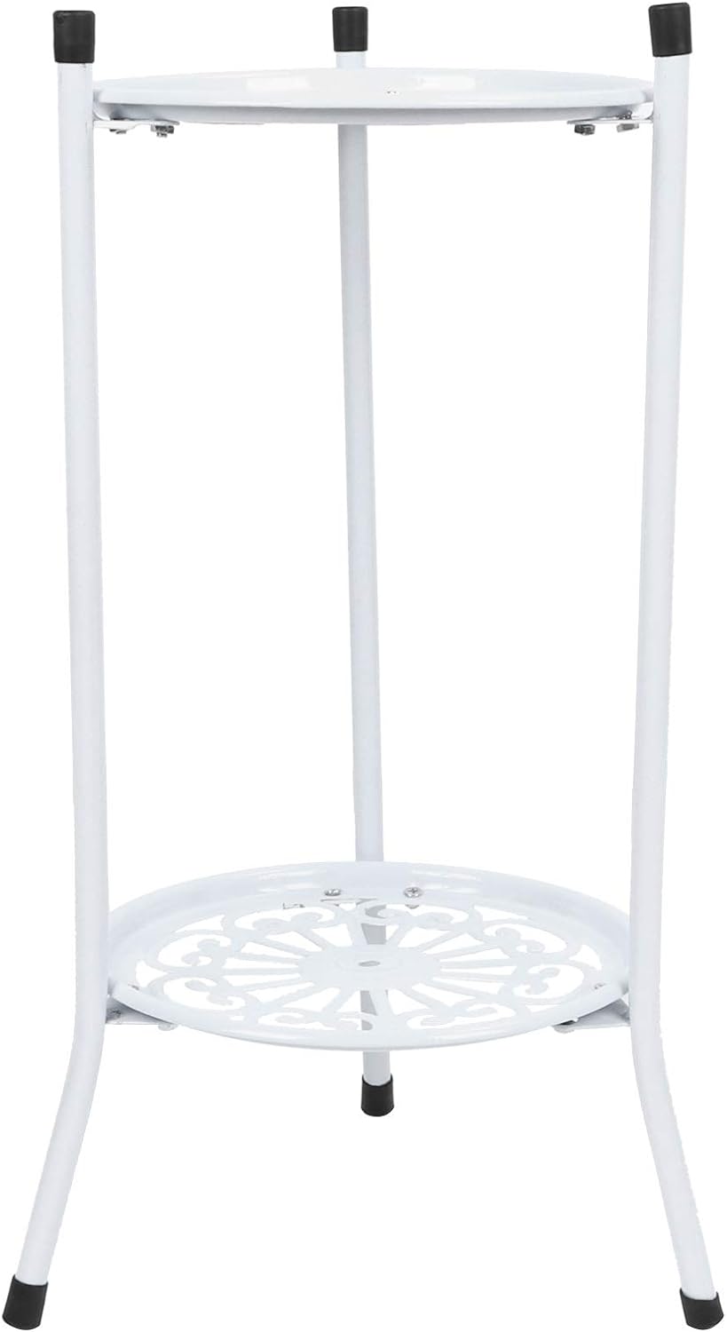 Blumenständer, 2-stufiger Metall-Pflanzenständer Blumentopf Holde, Stabiles Stativ-Stützgestell, für