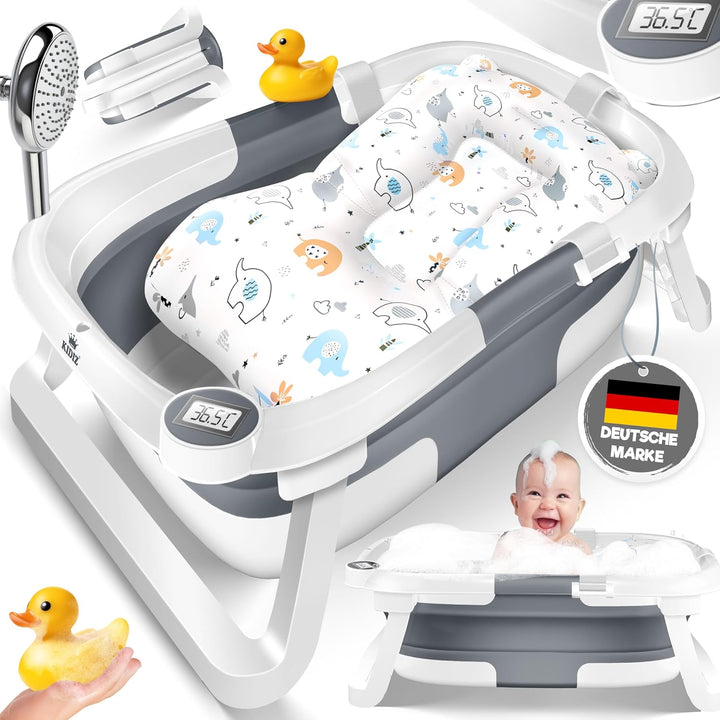 KIDIZ® Baby Badewanne | Babywanne platzsparend & faltbar | Badebecken Duschwanne für Neugeborene Kle