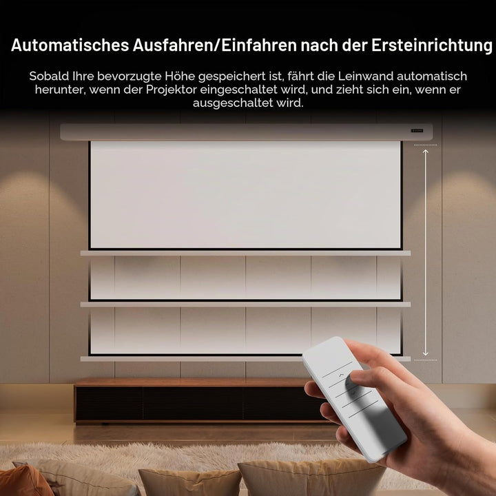 Anti-Speckle Valerion VisionMaster Pro2 4K Triple-Laser-Projektor Bundle mit 120" motorisierter Lein