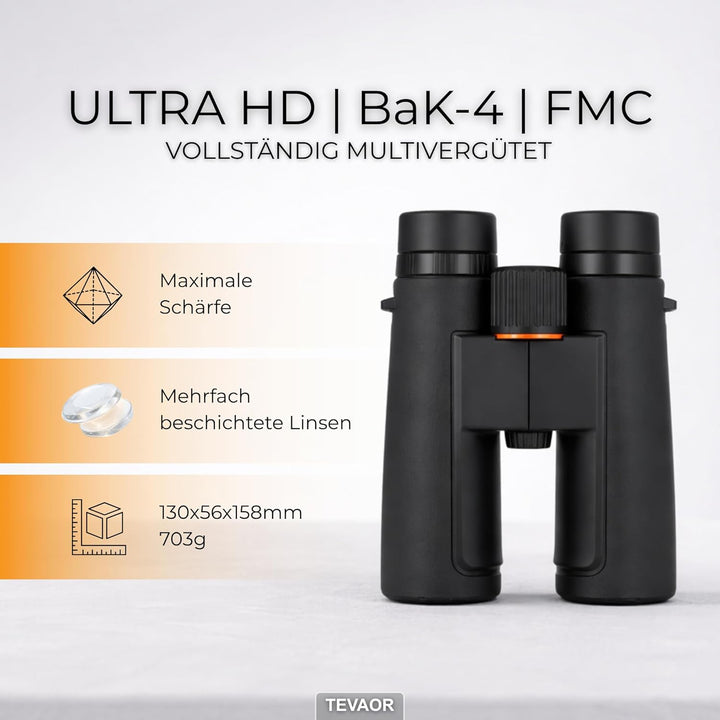 Fernglas 10x42 HD Feldstecher – BaK4 & FMC-vergütet – Wetterfest & Beschlagfrei durch Nitrogenfüllun