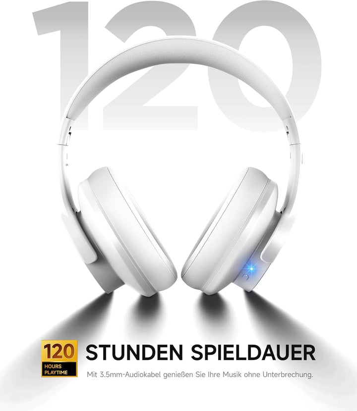 Picun B8 Bluetooth-Kopfhörer, 120 Stunden Kopfhörer, kabellos, Bluetooth, Freisprechanrufe, 3EQ & Sp
