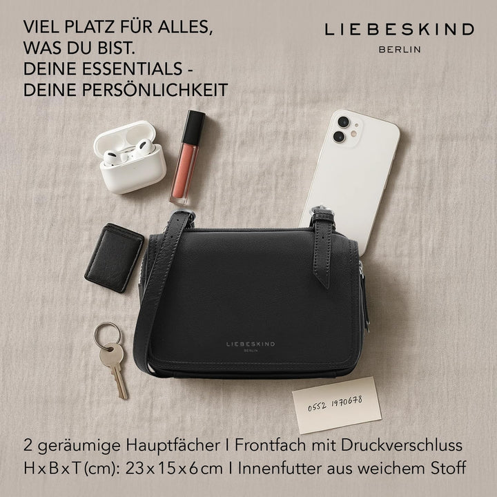 Liebeskind Berlin Damen-Umhängetasche „Mareike“ I Crossbody Bag aus Leder mit verstellbaren Schulter