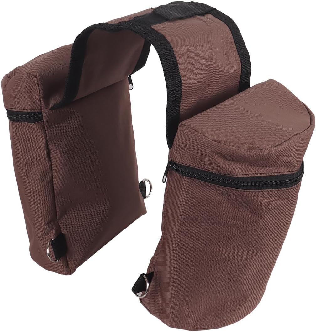 Satteltasche für Wasserflasche, tragbar, vielseitig, Knaufhorn-Tasche, Reittasche aus Horn, Kaffee