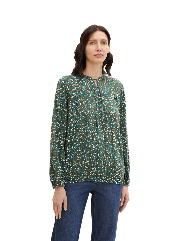 TOM TAILOR Damen 1034825 Bluse mit Bindedetail (1er Pack) 40 30665 - Abstract Minimal Design, 40 306
