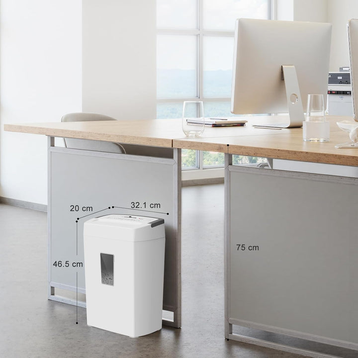 Bonsaii 10-Blatt Aktenvernichter P4, Mikroschnitt schredder für 21L Behälter, Anti-Blockier-System &