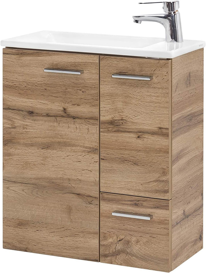 Schildmeyer Matteo Waschtisch 137111, Eiche Landhaus Dekor, 50,0 / 25,0 / 60,0