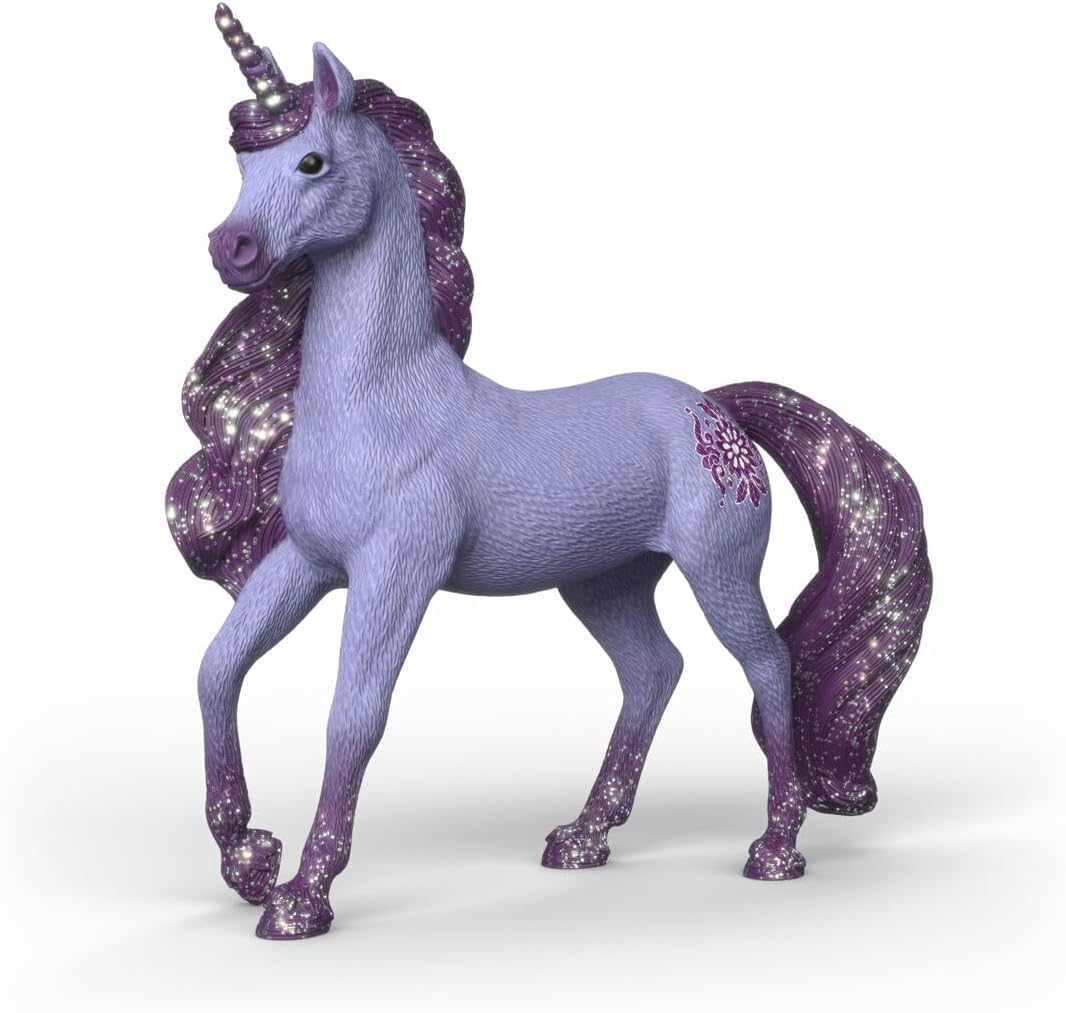 SCHLEICH BAYALA | Einhorn Hengst Orchidee 70893 | detailgetreue Einhornfigur mit Mandala | Geschenk