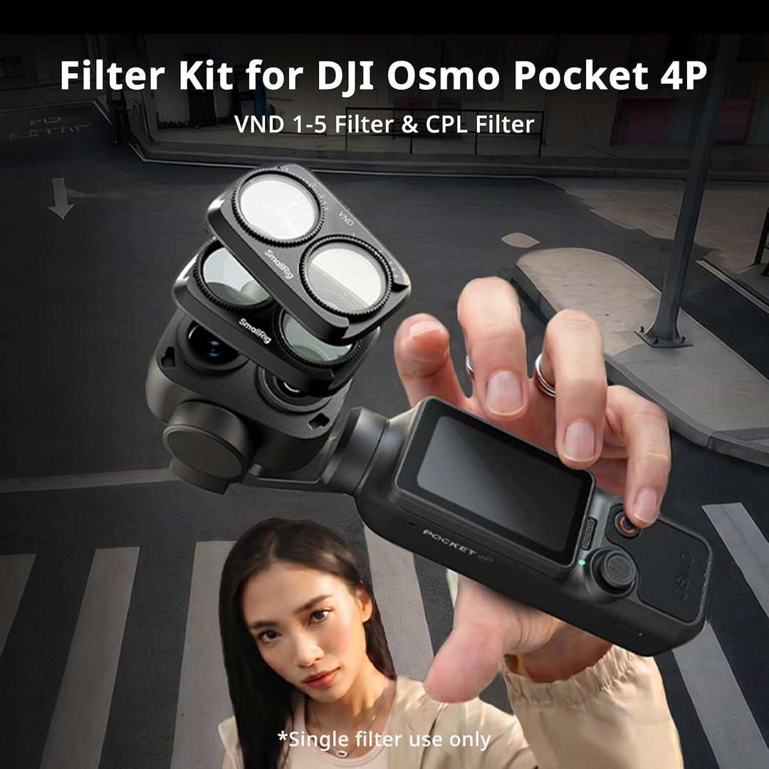 SMALLRIG Filterset für DJI Osmo Pocket 4P, Variabler ND2-32- und CPL-Filter für DJI Osmo Pocket 4P,