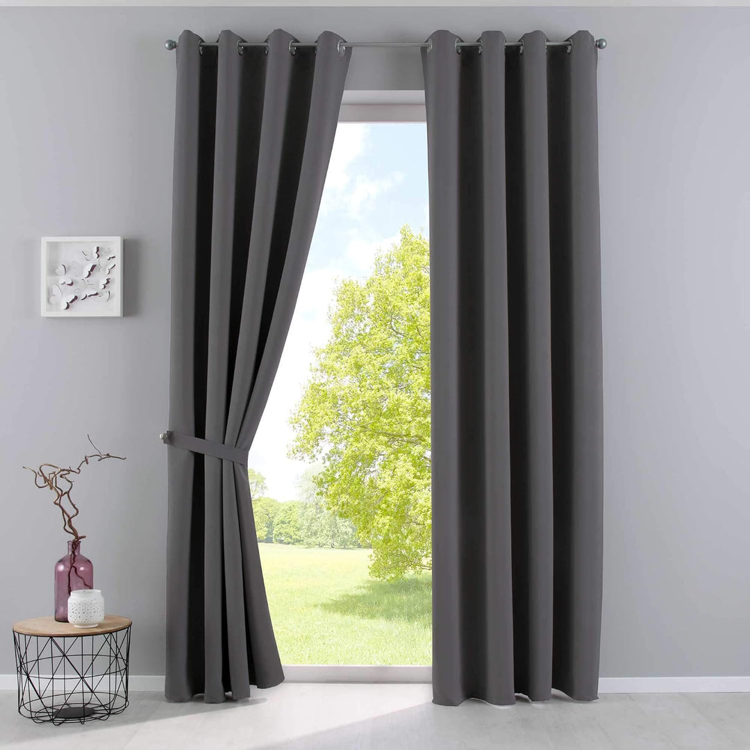Gardinenbox Vorhang Blickdicht »Newyork« Dunkelgrau HxB 245x295 cm 1er-Pack Thermo-Gardine Verdunkel