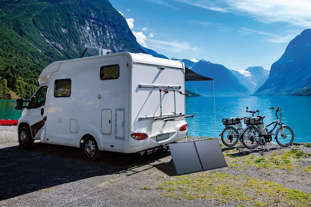 revolt Solar-Koffer: Mobiles faltbares Solarpanel, 2 monokristalline Solarzellen, 80 Watt (Solarmodu