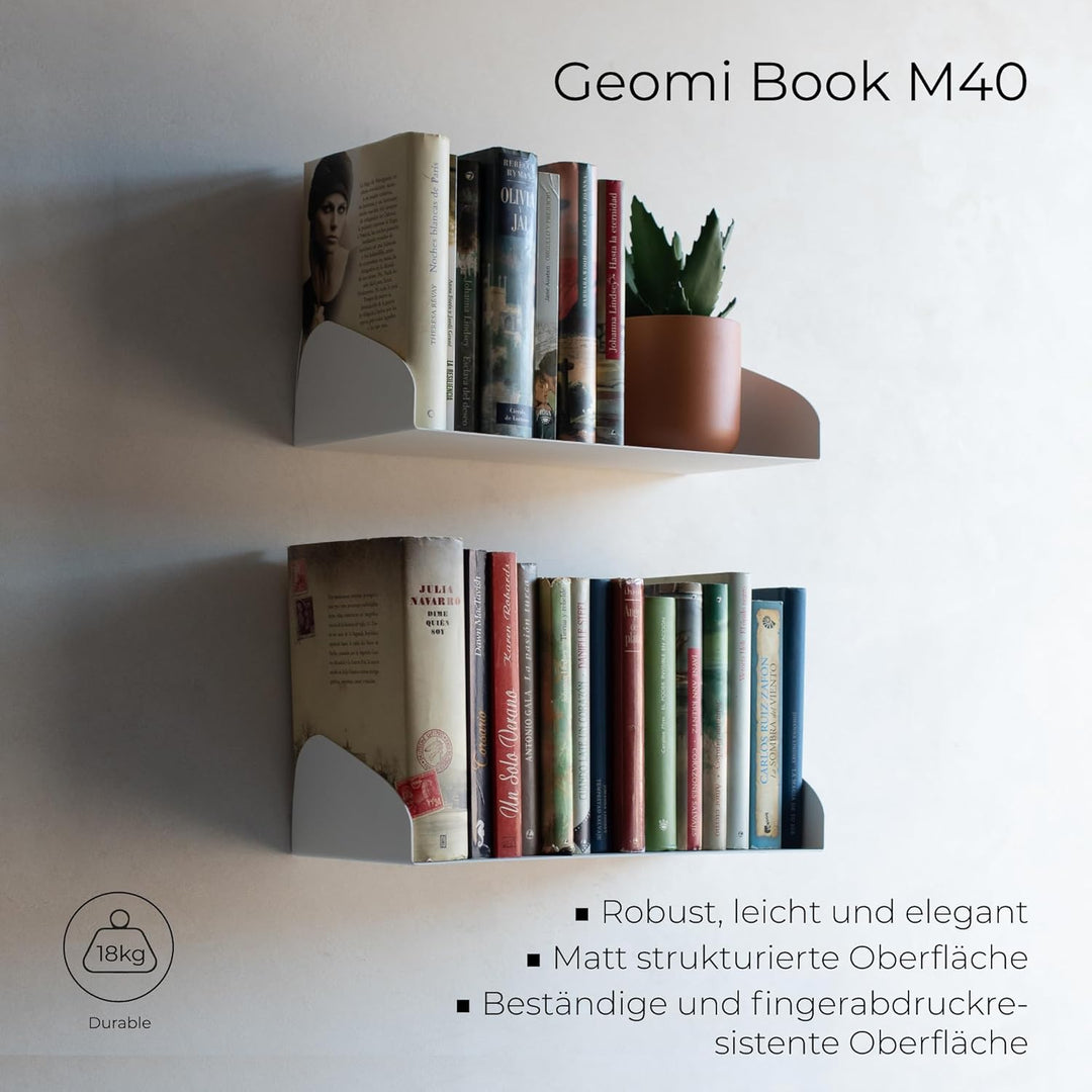 MILUKA Set 2 Wandregal Weiss 40 X 16 cm | Bücherregal Wand Ideal für Regal Wand Deko, Kinderzimmer D