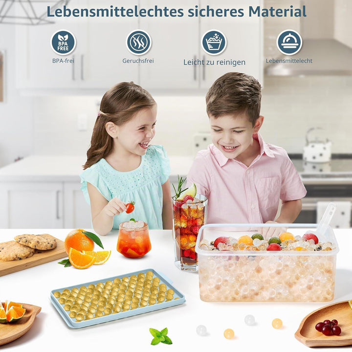WIBIMEN Mini Eiswürfelformen, Verbesserte Runde Eiswürfelform, 104 x 4 Stück kleine Eiswürfel zum Kü