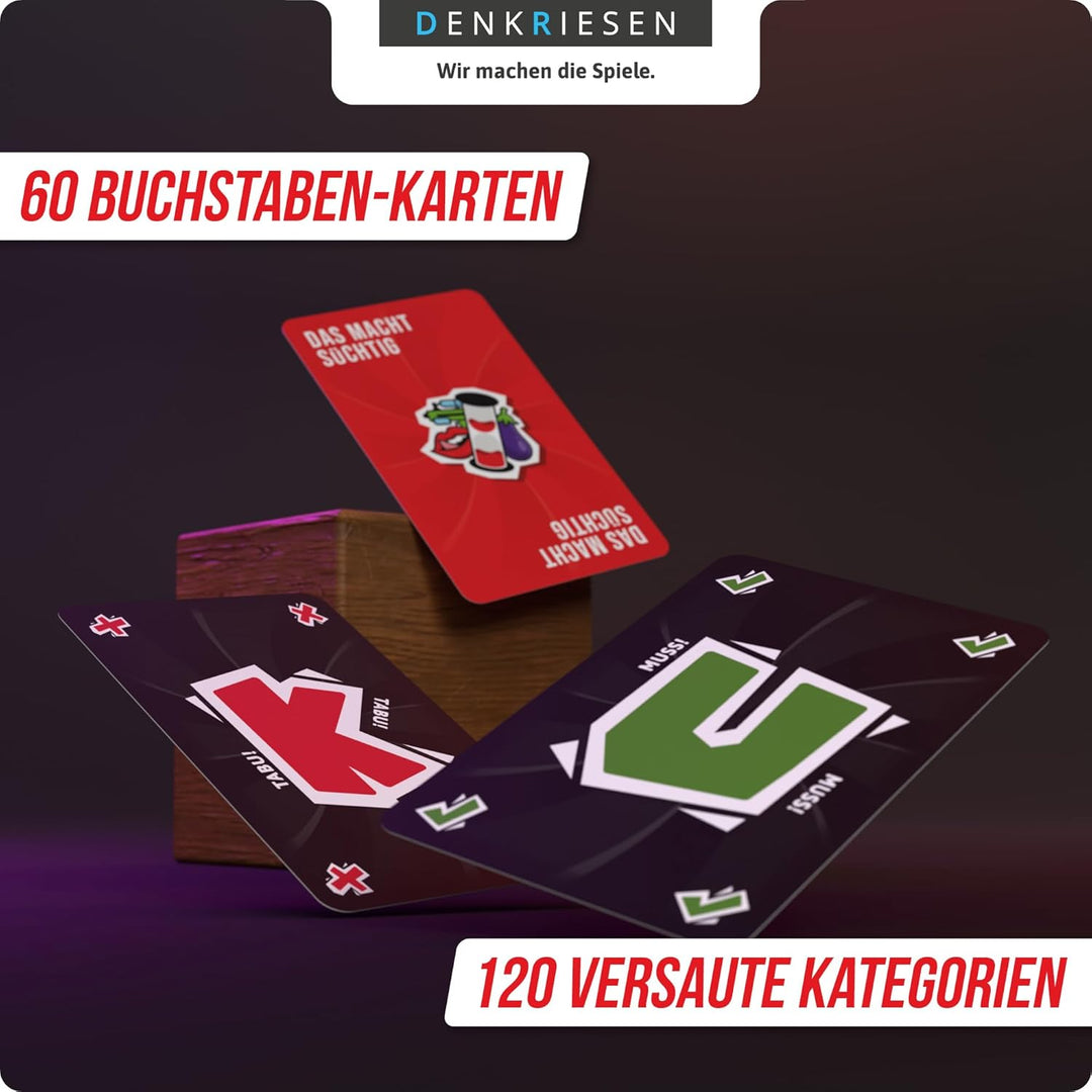 DENKRIESEN - Stadt Land VOLLPFOSTEN® Extrem – Rotlicht Edition | Ab 16 Jahren | 2-6 Spieler | Partys