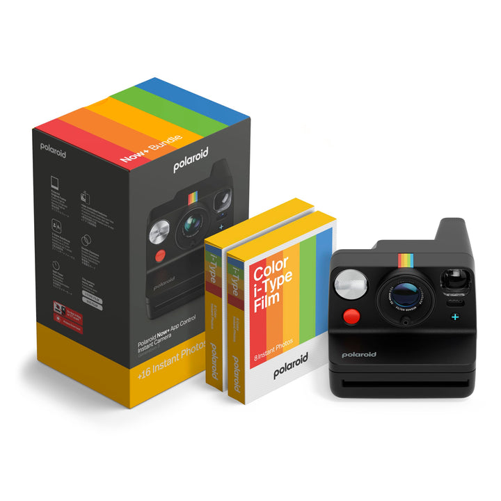 Polaroid - Now+ Gen 3 - Sofortbildkamera mit Bluetooth-Verbindung - Bundle Kamera + Farbfilm (16 Fot