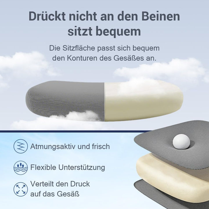 Ergonomischer Bürostuhl, Lendenwirbelstütze, höhenverstellbarer Chefsessel, Drehstuhl, Netzstuhl (Gr