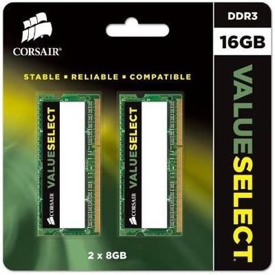 Corsair Value Select SODIMM 16GB (2x8GB) DDR3L 1600MHz C11 Speicher für Laptop/Notebooks - Schwarz 1