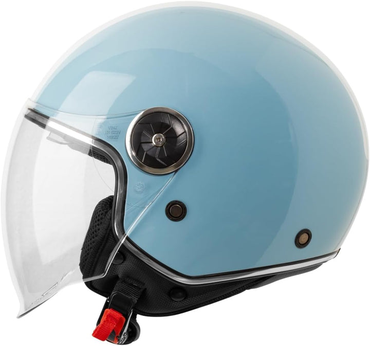 VINZ Arenas Jethelm mit Doppelvisier | Roller Helm Fashionhelm mit Streifen | In Gr. XS-XXL | Jet He