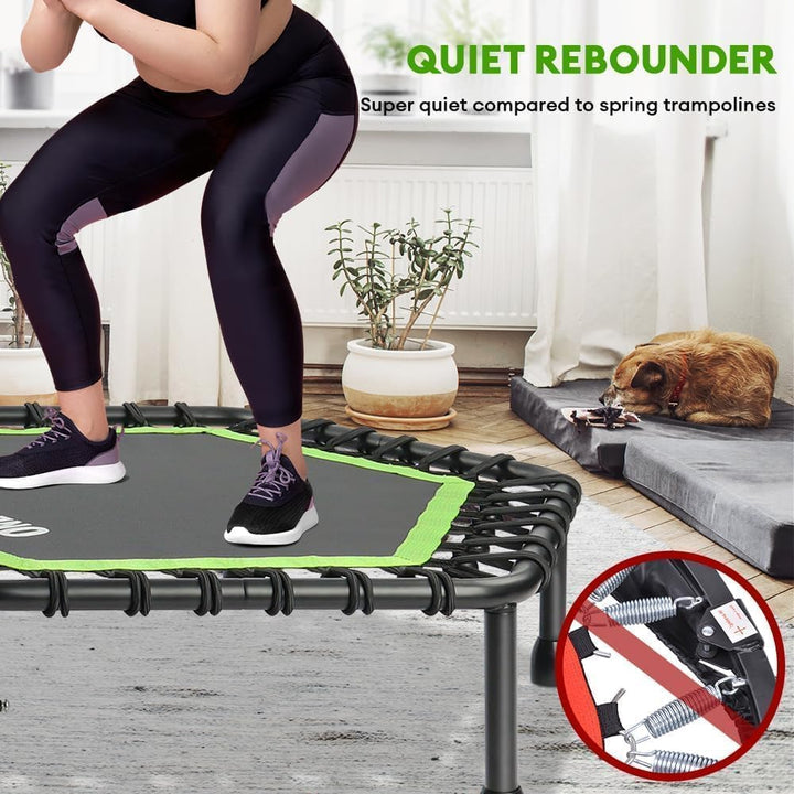 ONETWOFIT 114cm Trampolin Outdoor,Rückprall Trampolin für Erwachsene, Leises Mini Trampolin für das