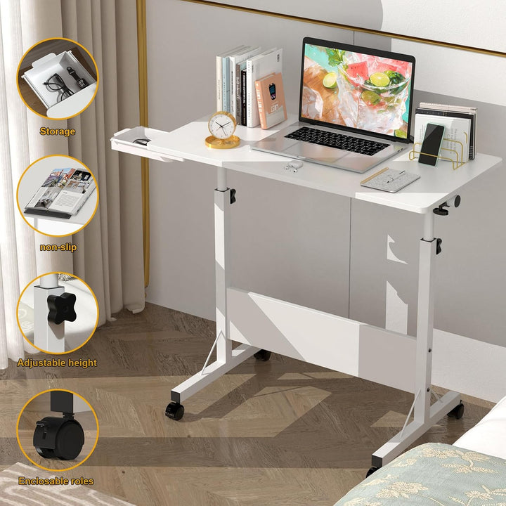PIPIPOXER Klapptisch Laptoptisch höhenverstellbarer Schreibtisch Faltbar Computertisch mit drehbarer