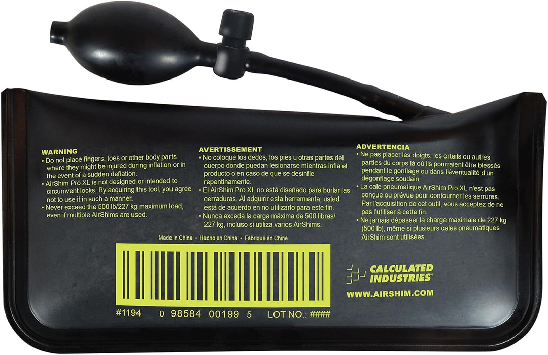 Calculated Industries 1194 AirShim Pro Prybar Air Shim XL Aufblasbare Stemmeisen und Nivellierwerkze