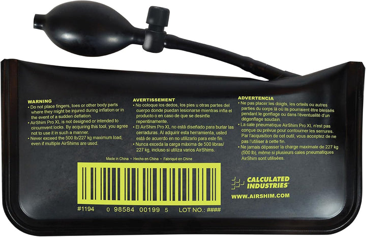 Calculated Industries 1194 AirShim Pro Prybar Air Shim XL Aufblasbare Stemmeisen und Nivellierwerkze