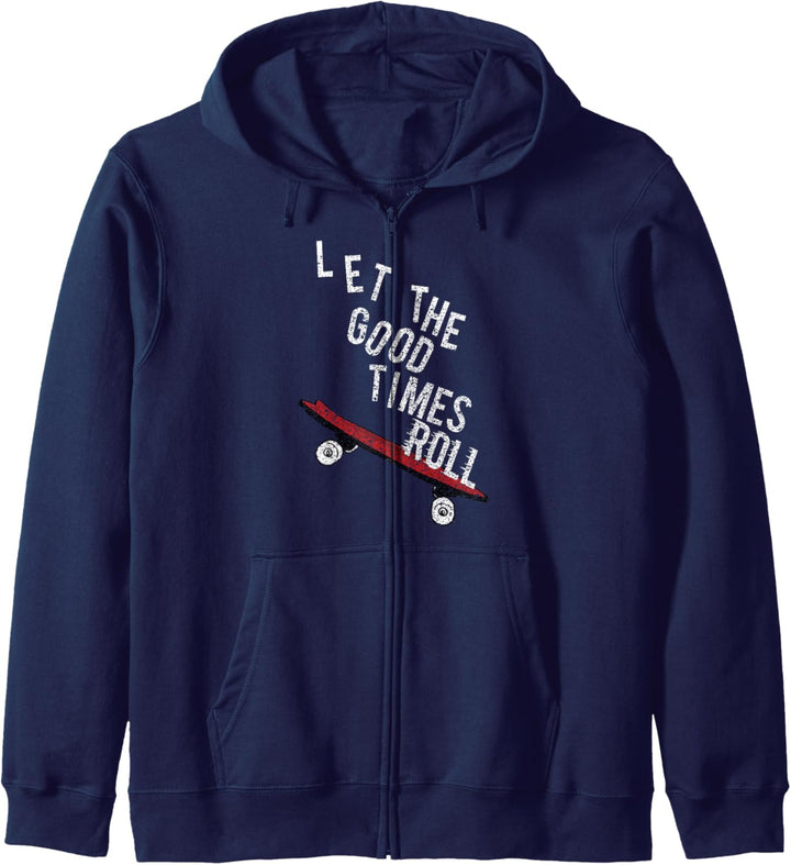 Let The Good Times Roll Zooming Red Skateboard Kapuzenjacke