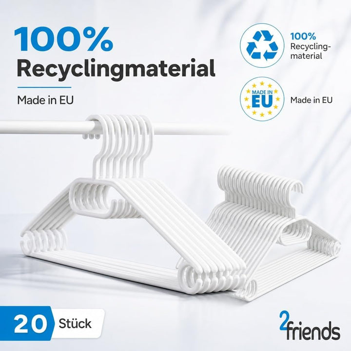 50 Kleiderbügel weiss Kunststoff mit drehbaren Haken, 41 cm Kleiderbügel Plastik weiss, 50 Stück Büg