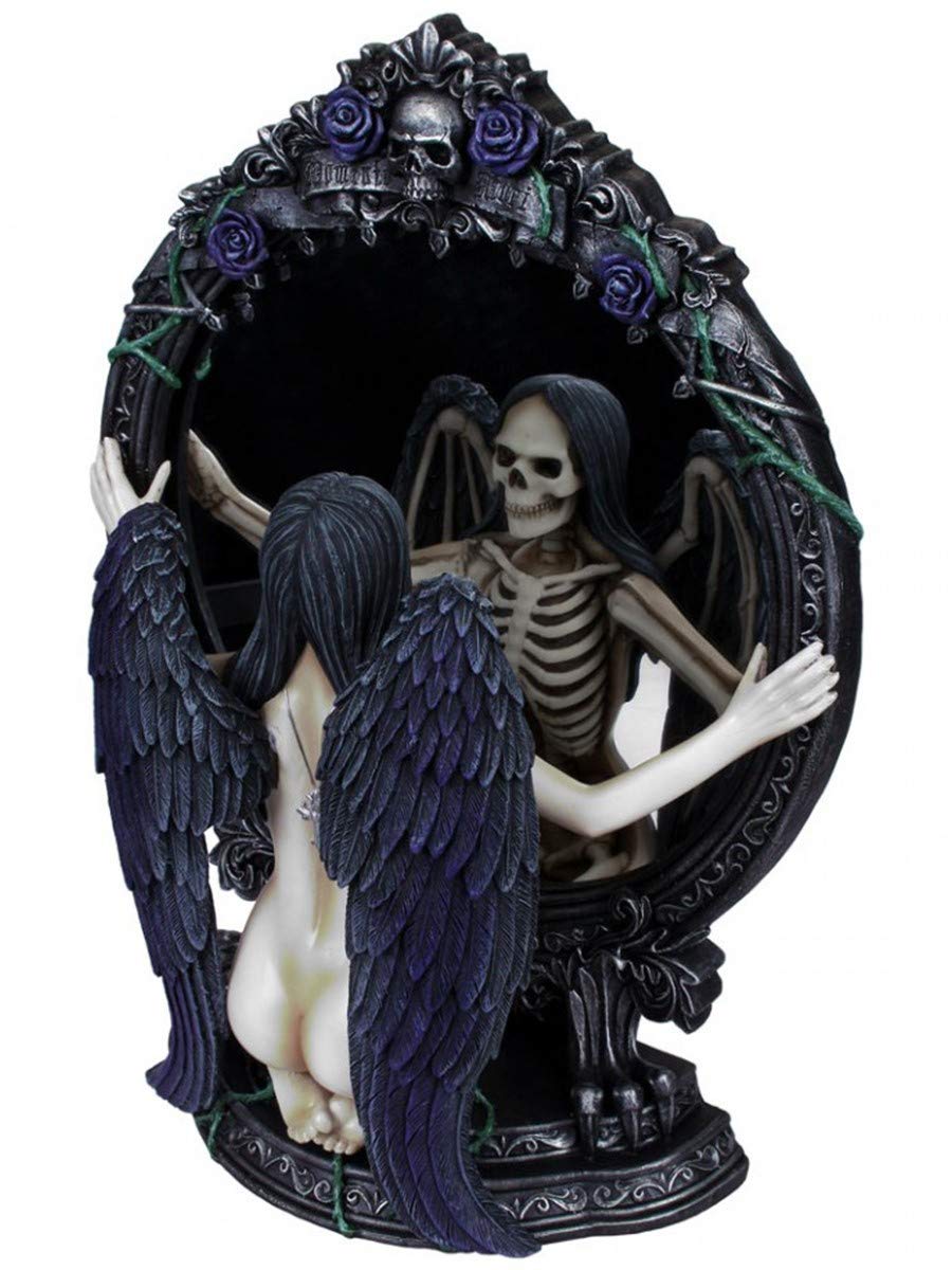 Nemesis Now Fates Spiegelspiegel, Kunstharz, 40 cm, Schwarz, Einheitsgrösse