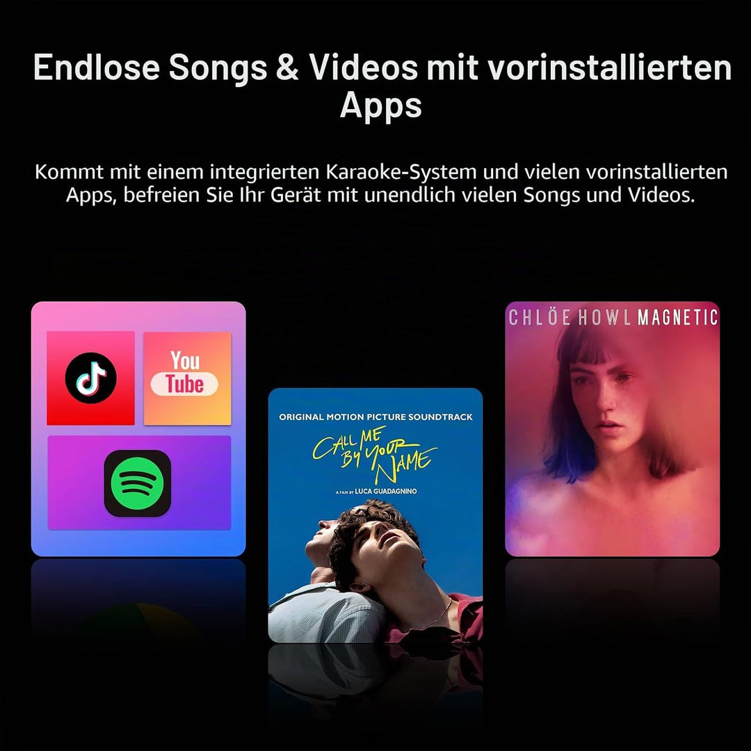 Smart Karaoke-Maschine mit 14-Zoll-Tablet, Bildschirm und Liedtextanzeige, professionellem Karaoke-L