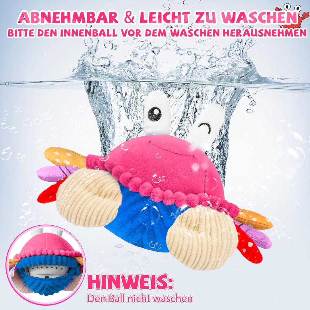 Krabbe Baby Spielzeug 6 7 8 9 10 12 Monate, Musikalische Krabbelspielzeug, Crawling Crab Tummy Time