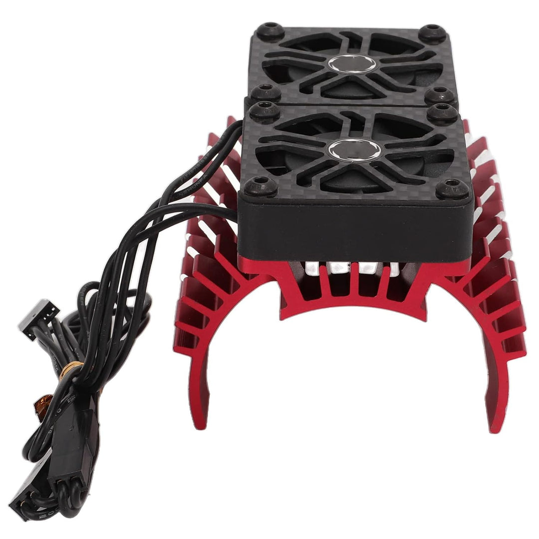 RC Dual Fan Motor Kühlkörper, Wärmeableitung Brushless Motor Cooling Dual Fan für 1/5 8,4V 16000RPM