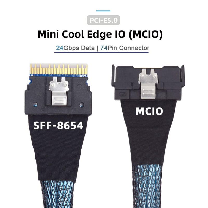 chenyang Slimline SFF-8654 8i Stecker zu PCI-E 5.0 MCIO 8i 74Pin SFF-TA-1016 Mini Cool Edge IO Steck