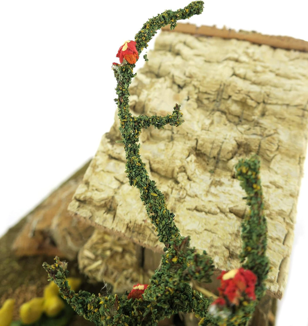 Bertoni Miniatur Hühnerstall mit Hühner und Treppe, Holz, Mehrfarbig, 19 x 15 x 14 cm