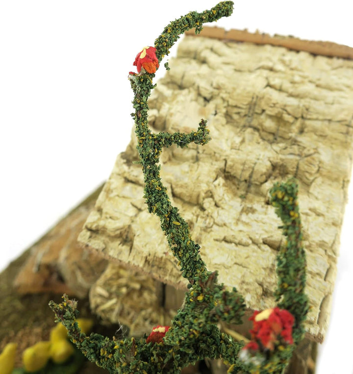 Bertoni Miniatur Hühnerstall mit Hühner und Treppe, Holz, Mehrfarbig, 19 x 15 x 14 cm